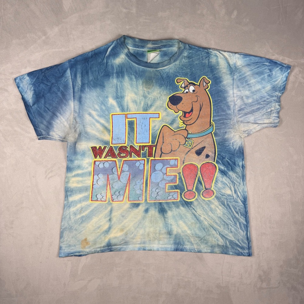 Y2K Mens Scooby-Doo It Wasn't Me Tie-Dye Graphic T-Shirt XL